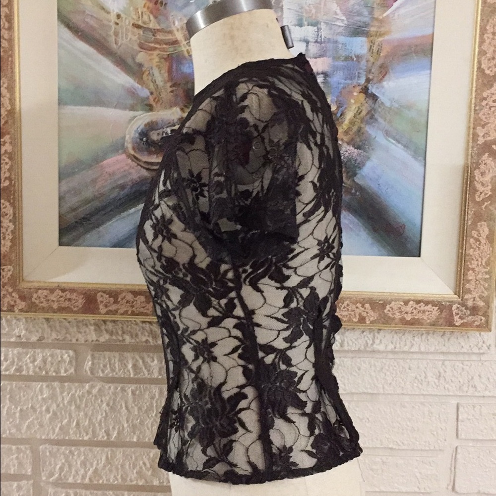 🌹A.B.S California Lace Button Back Shell Top - Picture 3 of 8